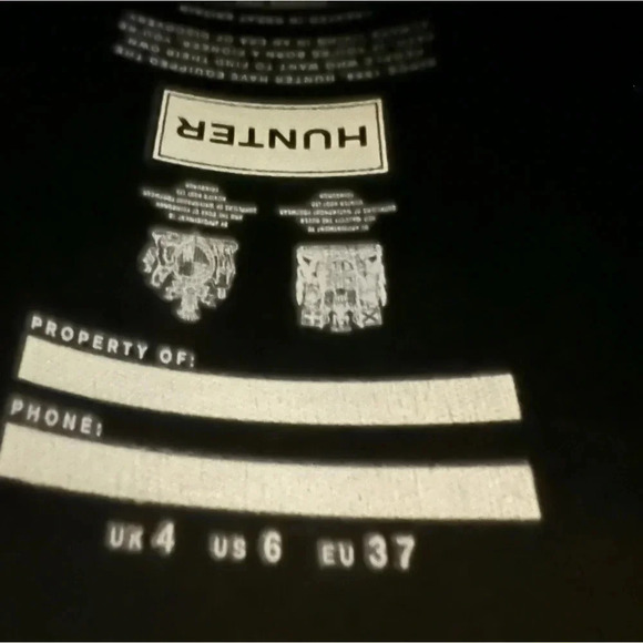 Hunter Original Gloss Tall Rain Boots Women’s Size 6 Black Galoshes - Picture 3 of 10